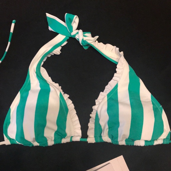 Jessica Simpson Green & White Bikini Medium & XS - Picture 2 of 4
